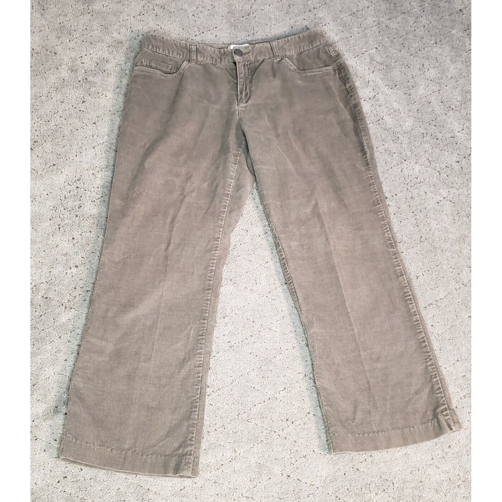 Talbots Pants Womens 8P Tan Corduroy Wide Leg Relaxed Loose Career